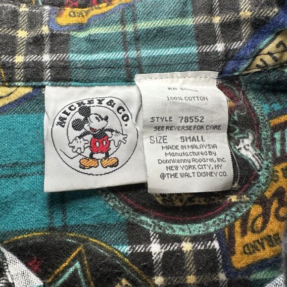 Mickey & Co Mickey Gasoline Flannel Button Shirt Size Small Vintage - Picture 3 of 6
